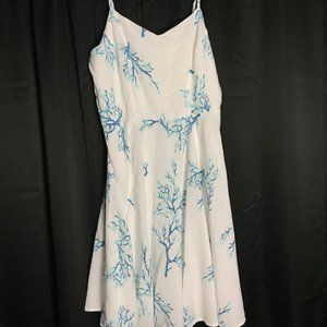 White and Blue Coral Sundress